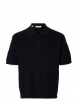 Selected - Slhdane Ss Knit Relaxed Polo Noos - L&uuml;hikeste varrukatega kootud polos&auml;rgid - XXL