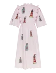 Stella Nova - Embroidered Midi Dress With Scallops - P&otilde;lveni ja midi - 34