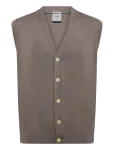 Lindbergh Black - 100 % Merino Botton Through Vest - V-kaelusega - S