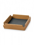 LIND DNA - Teak Tray Square Mini Airy Nupo Anthracite/Teak - Kandikud - 18X18X4.5CM