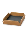 LIND DNA - Teak Tray Square Mini Airy Nupo Anthracite/Teak - Kandikud - 18X18X4.5CM