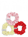 SUI AVA - 3-Pack Ruched Ribbon Scrunchies - Juuksekummid - 3-PACK