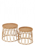 J-Line - S/2 Tables Rat/Ply Nat - Abilauad ja v&auml;ikesed lauad - &Oslash; 50.5 CM