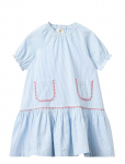 Copenhagen Colors - Seersucker Dress W. Pockets - L&uuml;hikeste varrukatega vabaajakleidid - 80