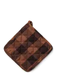 Midnatt - Pot Holder Checked Brown - Pajakindad - 20X20CM