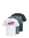 Jack & Jones - Jjelogo Tee Ss O-Neck 2 Col Aw26 3Pk Mp - L&uuml;hikeste varrukatega - L