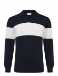 Davida Cashmere - Man Open Collar One Stripe - Pikkade varrukatega kootud polos&auml;rgid - XL