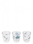 Done By Deer - Yummy Mini Glass 3 Pcs Sea Friends Blue - Cups - ONE SIZE