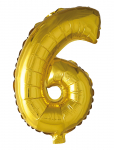 Joker - Foil Balloon Number 6 Gold 86 Cm - Peotarbed - 86 cm