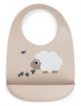 Done By Deer - Silicone Bib Sheepy Sand - Bibs - 27X 19X 4CM