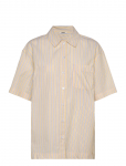 Monki - Oversized Short-Sleeved Cotton Poplin Shirt - L&uuml;hikeste varrukatega - M