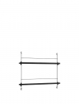 MOEBE - Box Set, Magazine Shelving Ms.65.1, Black Shelves, Stainless Steel Legs (Fsc Mix Credit) - Riiulid - H:65CM