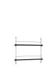 MOEBE - Box Set, Magazine Shelving Ms.65.1, Black Shelves, Stainless Steel Legs (Fsc Mix Credit) - Riiulid - H:65CM