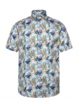 Lindbergh Black - 1927: Aop Shirt Wf S/S - Vabaaja s&auml;rgid - XXL