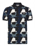 Fred Perry - Fragment Print Polo Shirt - L&uuml;hikeste varrukatega - XXL