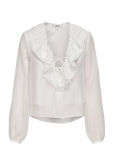 ONLY - Onlteagan Ls Sheer Ruffle Top Wvn - Pikkade varrukatega - XL
