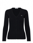 Maison Kitsune - Baby Fox Fine Rib Wool Cardigan Black - Kardiganid - S
