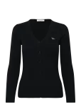 Maison Kitsune - Baby Fox Fine Rib Wool Cardigan Black - Kardiganid - S