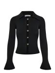 Self Portrait - Ribbed-Knit Cardigan - Kardiganid - L