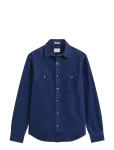 Gant - Reg Indigo Herringbone Shirt - Teksas&auml;rgid - M