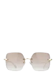 GLAS Eyewear - Billie Gold Rimless Tinted - Kandilise raamiga p&auml;ikeseprillid - 2.5