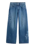 GAP - Kids Low Rise Stride Embroidered Floral Wide-Leg Jeans - Laiad teksad - 122