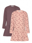 Minymo - Sweat Dress Ls (2-Pack) - Pikkade varrukatega vabaajakleidid - 152