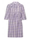 GANNI - Seersucker Check Mini Wrap Dress - L&uuml;hikesed kleidid - S/M