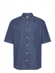 Weekday - Loose Short Sleeve Denim Shirt - Teksas&auml;rgid - M