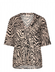 FREE/QUENT - Blouse From Freequent In A Light And Soft Material With Animal Print. The Blouse - L&uuml;hikeste varrukatega - S
