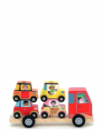 Vilac - Truck With Trailer And Stacking Cars - Virnastatavad klotsid - ONE SIZE