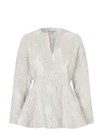 STINE GOYA - Textured Fil Coupe, Flared Hem Zip-Up Top - Pikkade varrukatega - XL