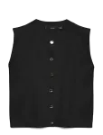 Vero Moda - Vmgold Sl O-Neck Button Vest Boo - Kootud vestid - S