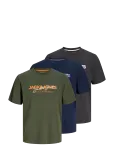 Jack & Jones - Jjalvis Tee Ss Crew Neck 3Pk Mp - L&uuml;hikeste varrukatega - L