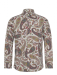 Morris - Flannel Paisley Shirt-Slim Fit - Mustriga s&auml;rgid - XL
