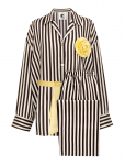 Sleeper - The Rose Oversized Pajama Set In Stripes With Yellow Trim - Pidžaamad (komplektid) - S