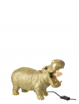 J-Line - Table Lamp Hippopotamus Resin Gold Colored - Laualambid - ONE SIZE