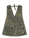 Ganni - Leopard Cotton A-Line Top - Varrukateta - 36