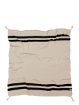 Lorena Canals - Knitted Blanket Stripes Natural-Black - Tekid ja pleedid - ONE SIZE