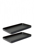Aida - Raw Titanium Black - Rektangul&aelig;r Fad 2 Stk 34 X 18 X 2,5 Cm Gave&aelig;ske - Serveerimisvaagnad - ONE SIZE