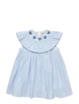 Copenhagen Colors - Seersucker Dress W. Heart - L&uuml;hikeste varrukatega vabaajakleidid - 128