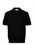Selected - Slmcran Ss Knit Structure Zip Polo Noos - L&uuml;hikeste varrukatega - M