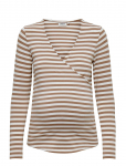 Only Maternity - Olmjoy L/S Wrap Stripes Top Jrs Noos - Pikkade varrukatega - XL