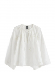 Lindex - Embroidered Blouse With Wide Sleeves - Pikkade varrukatega - S