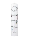 K&auml;hler - Hammersh&oslash;i Christmas Advent Candle 2026 &Oslash;5 Cm White W. Deco - Advendik&uuml;&uuml;nlad - 25 CM