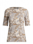 Lauren Ralph Lauren - Paisley Stretch Cotton Boatneck Tee - L&uuml;hikeste varrukatega - L