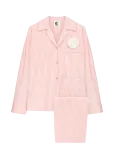 Sleeper - The Rose Cotton Pajama Set In Soft Pink Stripes - Pidžaamad (komplektid) - L