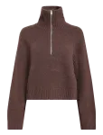 Monki - Short Half-Zip Knitted Sweater - K&otilde;rge kaelusega - L