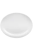 Lyngby Porcel&aelig;n - Rhombe Ovalt Serveringsfad 35X26.5 Hvid - Serveerimisvaagnad - 35X26.5CM