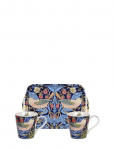 Morris & Co - Strawberry Thief Blue Mug And Tray Set - Kandikud - ONE SIZE